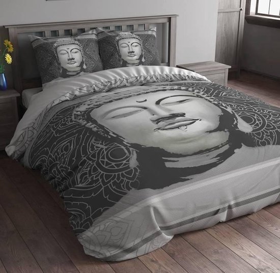 Sleeptime Steel Buddha Dekbedovertrek - Eenpersoons - 140 x 220 cm - Wit |  bol