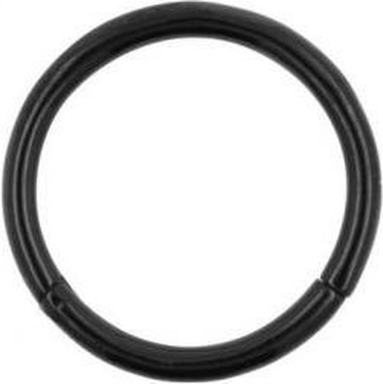 Click ring piercing sieraad - Zwart - Hoge kwaliteit RVS roestvrij staal, 10mm (1,2mm dikte) - Merkloos