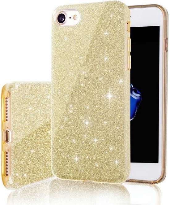 iPhone 6 & 6s Hoesje - Glitter Back Cover - Goud | bol.com