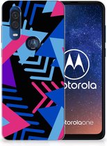 TPU Hoesje Motorola One Vision Funky Triangle
