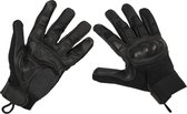 Leren handschoenen met neopreen, zwart, knokkel- en vingerbescherming, MAAT XL