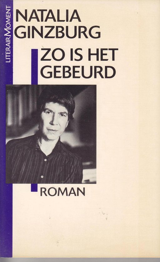 Boek "Zo is het gebeurd" van Natalia Ginzburg met een portretfoto van de auteur.