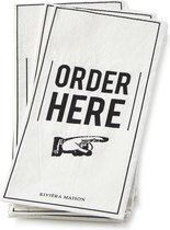Riviera Maison - Paper Napkin Order Here - Servetten - Wit - 2 x 20 stuks