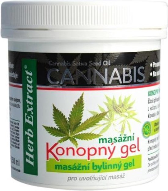 Herb Extract® Cannabis Massage Gel - 250ml - zeer geschikt voor - vermoeide - pijnlijke spieren -  gewrichten - pezen - vermindert stijfheid van gewrichten