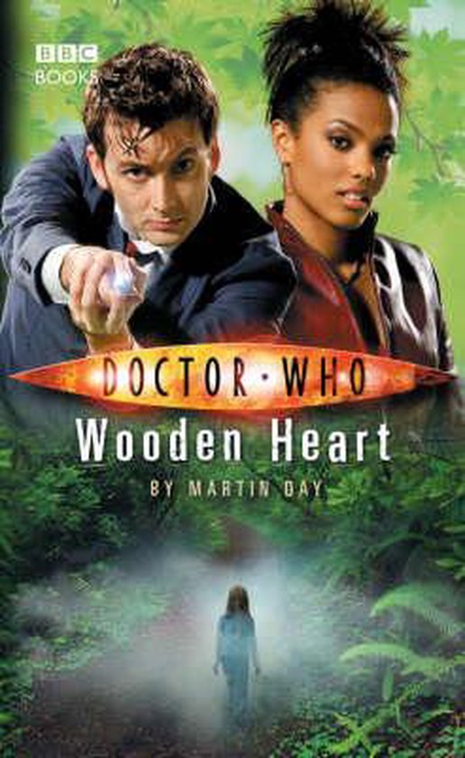 Doctor Who: Wooden Heart. Een boek met een boslandschap en drie figuren.