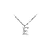 The Jewelry Collection Ketting Zirkonia E 1,4 mm 42 cm - Zilver Gerhodineerd