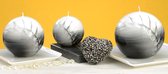 Exclusieve kaars - Palio zwart/wit rond 80 mm