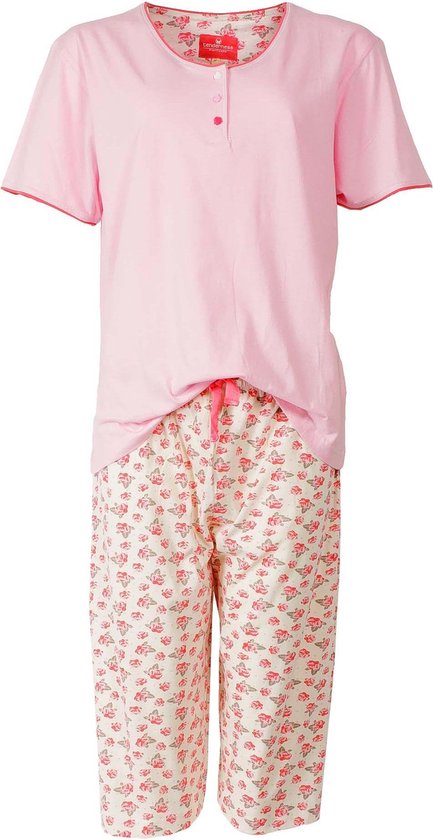 Oneindigheid vereist Mens Dames pyjama met Capri broek en korte mouwen. Rose TR8 | bol.com