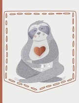 Sloth Hugging Heart Pocket