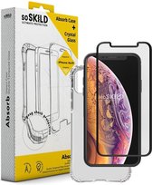 SoSkild iPhone X | Xs  Absorb Impact Case and Tempered Glass Transparant