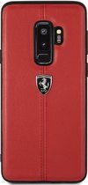 Ferrari Vertical Stripe Leather Hard Case - Samsung Galaxy S9 PLUS- Rood