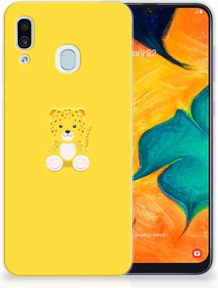 Samsung Galaxy A30 Telefoonhoesje met Naam Baby Leopard