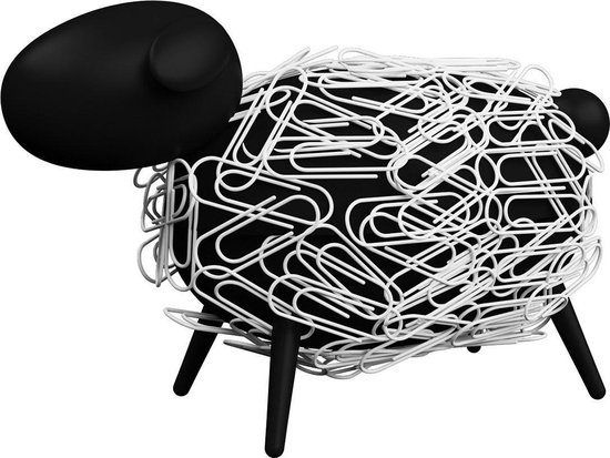 DesignNest - Papercliphouder Sheepi - 10x6x4,5 cm - - Zwart | bol.com