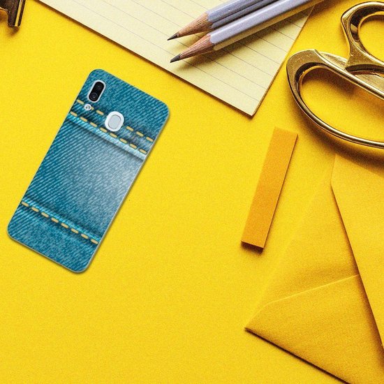 Coque Téléphone pour Samsung Galaxy A30 TPU Bumper Silicone Étui Housse Jeans