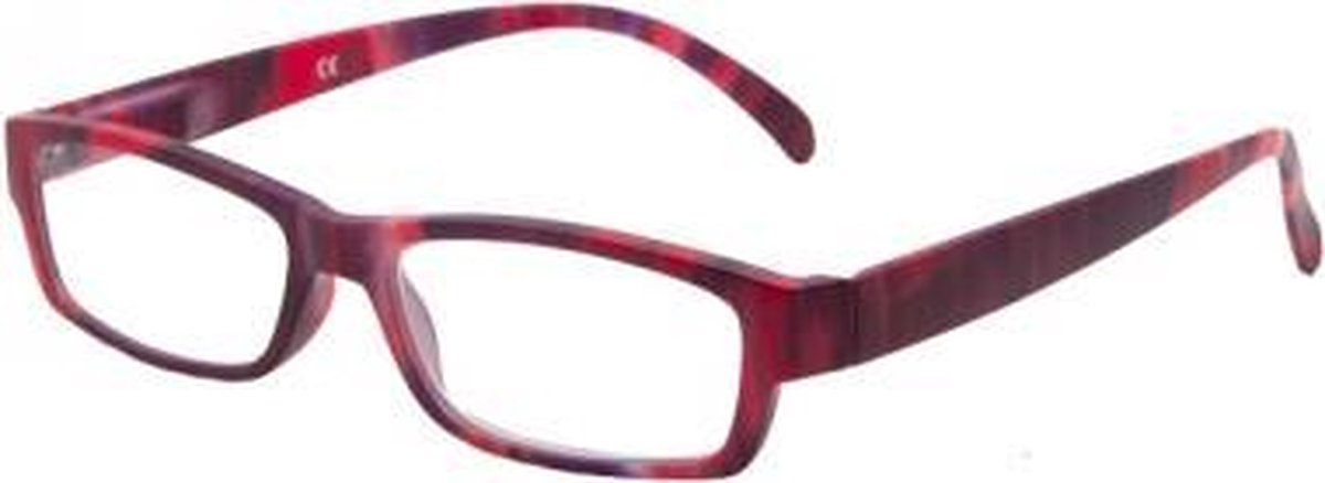 Leesbril Dames rood gmel mat +2.0