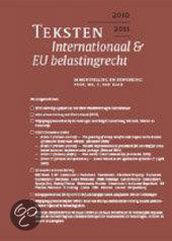Teksten internationaal & EU belastingrecht 2010/2011 - cover