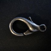 Karabijn sluiting 16 mm oud zilver, 10 stuks