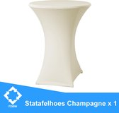 Statafelrok Luxe x 1 - Statafel Tafelrok - Statafelhoes - Stretch – CHAMPAGNE - ∅80 x 110 cm – geschikt voor Horeca Evenementen | Sta Tafel Hoes | Statafel | Staantafelhoes | Cocktailparty | 