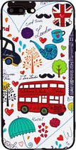Luxe 3D London TPU case voor Apple iPhone 7 Plus - iPhone 8 Plus - cartoon bus soft back cover - siliconen hoesje - rood - wit - blauw