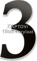 Xaptovi Huisnummer 3 Materiaal: Acrylaat - Hoogte: 15cm