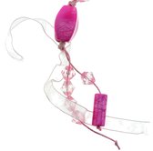 Roze lange kralen ketting van touw met hanger