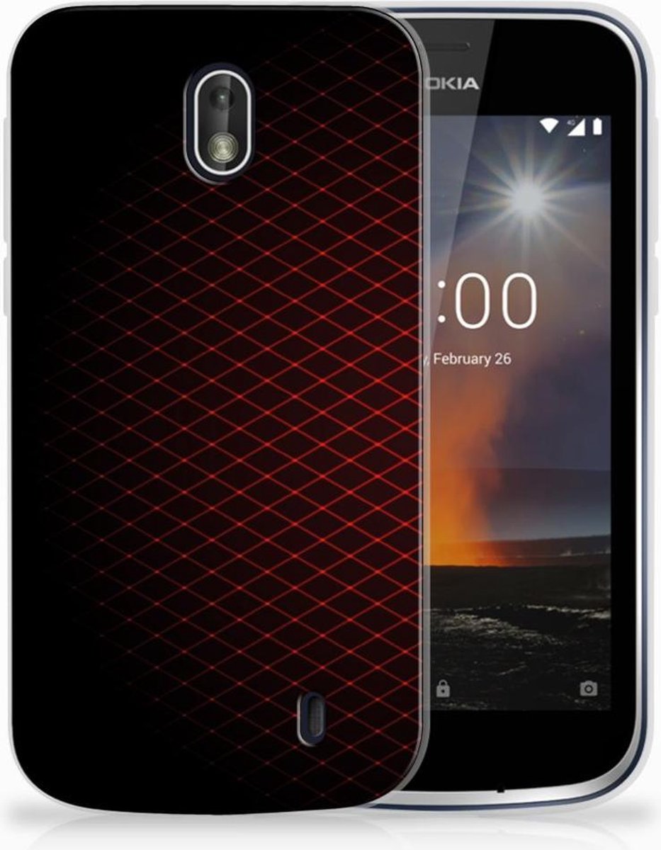 Nokia 1 TPU bumper Geruit Rood