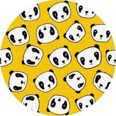 Mat, Vloermat, Vloerkleed, Tapijt, Kind - Kinderkamer Panda - Rond - Wasbaar - Antislip -115 x 115 cm
