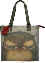 Schoudertas Grumpy owl - Santoro London Mooie Shopper