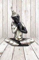Buddha - Slaap - 30 cm - Zwart/Zilver