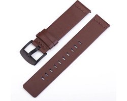 DrPhone LB1 - Lederen Armband - 22mm - Bruin - Universeel Echt Leren Horloge bandje – voor o.a voor Samsung Galaxy Watch 3 45mm / Amazfit Stratos / GTR / Gear S3 / 46mm / Huawei Watch