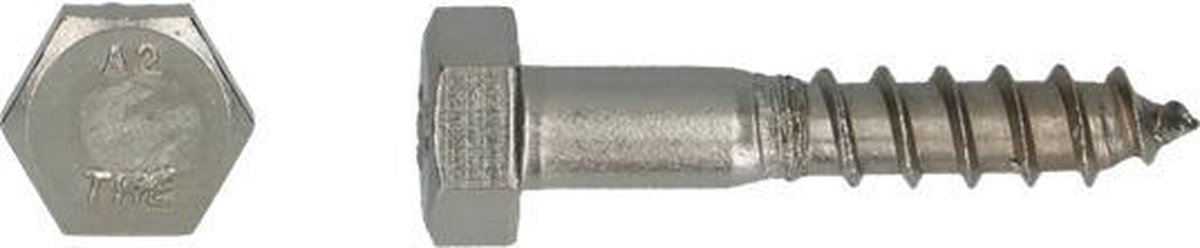 Houtdraadbout DIN 571 Ø6,0x100 A2