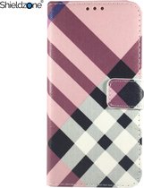 SHIELDZONE - Huawei P20 Pro portemonnee hoesje - Geruit roze