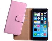 Apple iPhone 6 4.7 inch Real Leather Flip Case With Wallet Roze Pink