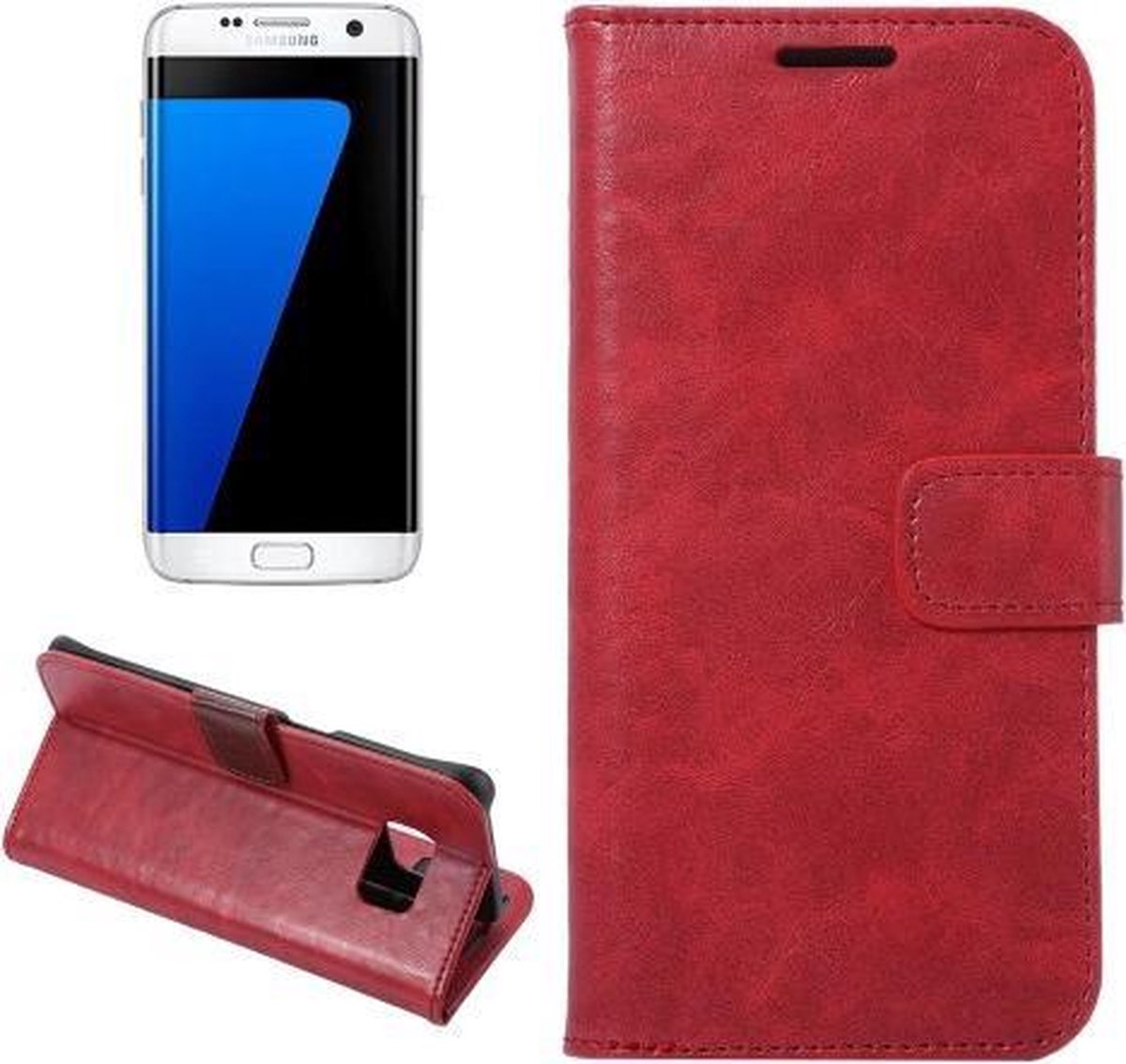 Celltex cover wallet case hoesje Geschikt voor: Samsung Galaxy S7 edge rood