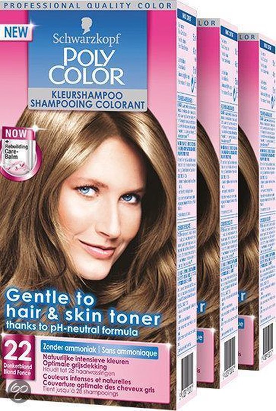Poly Color kleurshampoo 22 - Donkerblond - 3 st - voordeelverpakking |  bol.com