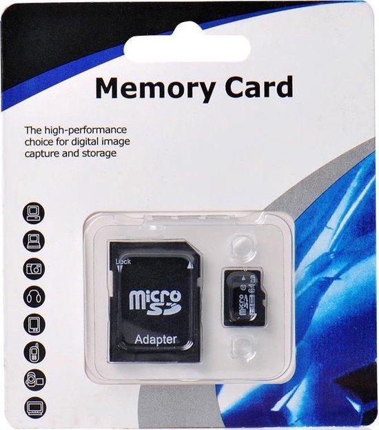 Micro SD Card 64GB Class 10 met SDHC Adapter voor Smartphone, Tablet, Digitale Camera