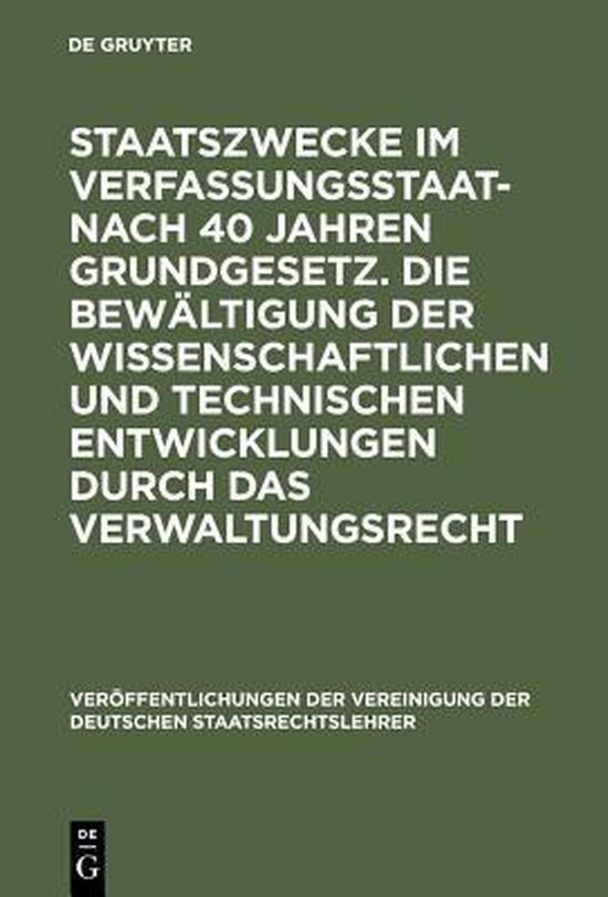 Veröffentlichungen Der Vereinigung Der Deutschen Staatsrech ... - cover