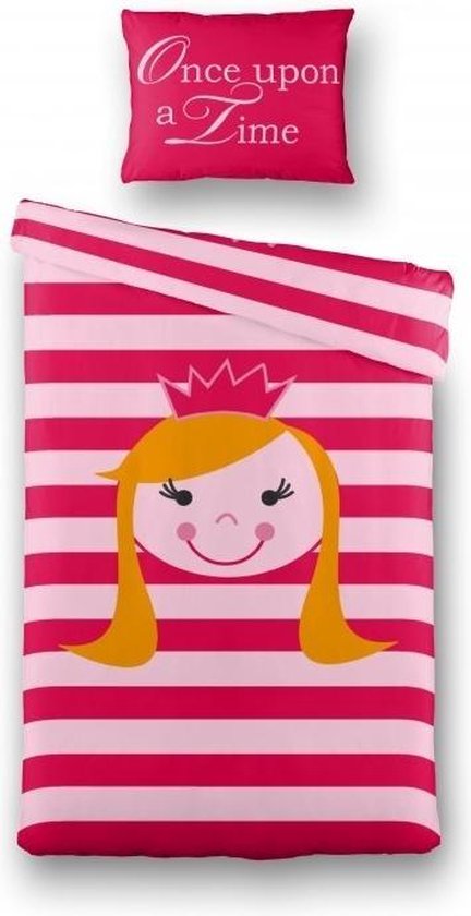 Kinderdekbedovertrek Prinsesje - Eenpersoons - 140x200 cm - Roze