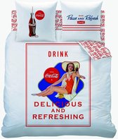 Bol.com Coca Cola Suzanna - Dekbedovertrek - Eenpersoons - 140x200cm - Wit aanbieding