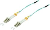 ACT LC Duplex Optical Fiber Patch kabel - Multi Mode OM3 - turquoise / LSZH - 0,25 meter