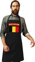 Tablier de cuisine drapeau belge / tablier de barbecue noir homme et femme - Tablier Belgique