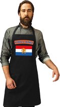 Nederlandse vlag keukenschort/ barbecueschort zwart heren en dames - Nederland schort