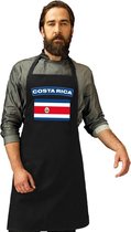 Costa Ricaanse vlag keukenschort/ barbecueschort zwart heren en dames - Costa Rica schort
