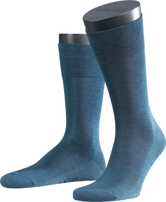 FALKE Tiago hoge kwaliteit zonder motief halfhoog comfortabel  robuust ademend cadeau dekkend Fil D'Ecosse Katoen Blauw Heren sokken - Maat 43-44