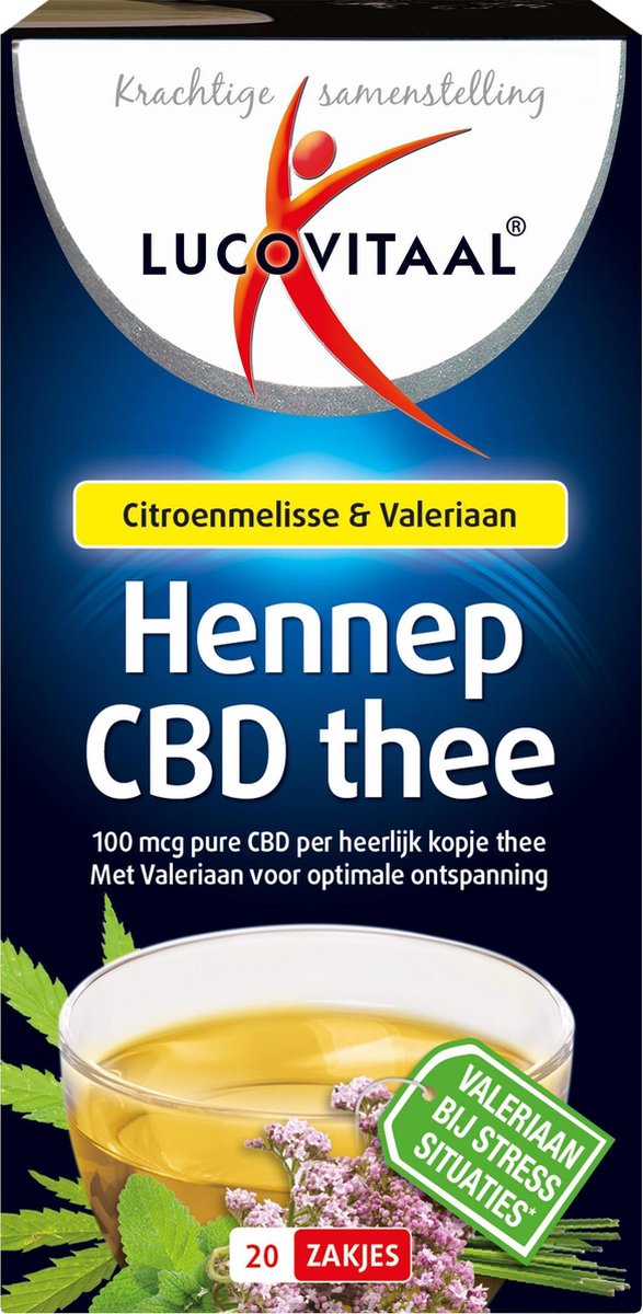 Goedkoopste Lucovitaal Hennep CBD Thee Voedingssupplement - 20 Zakjes