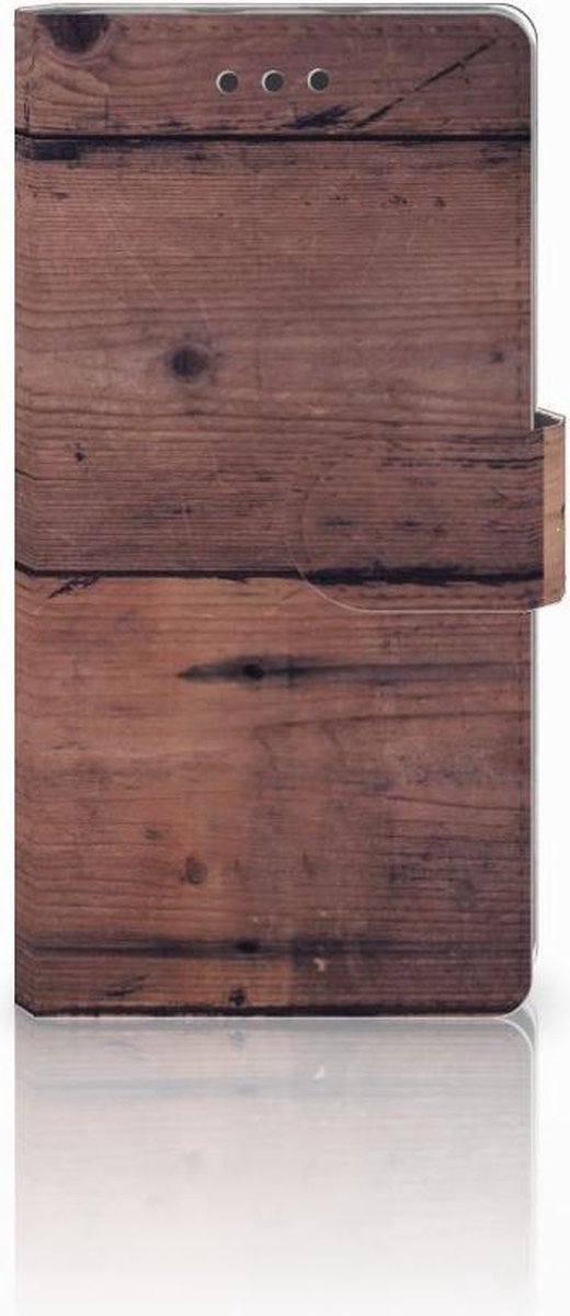 Huawei Ascend P8 Lite Book Style Case Old Wood