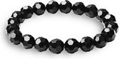 Quiges - Charm Charm Bracelet avec pierres facettées en verre noir 20cm - HCB014