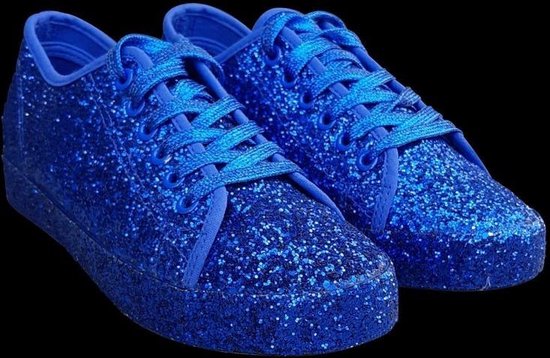 Blauwe glitter disco sneakers/schoenen voor dames 42 | bol.com