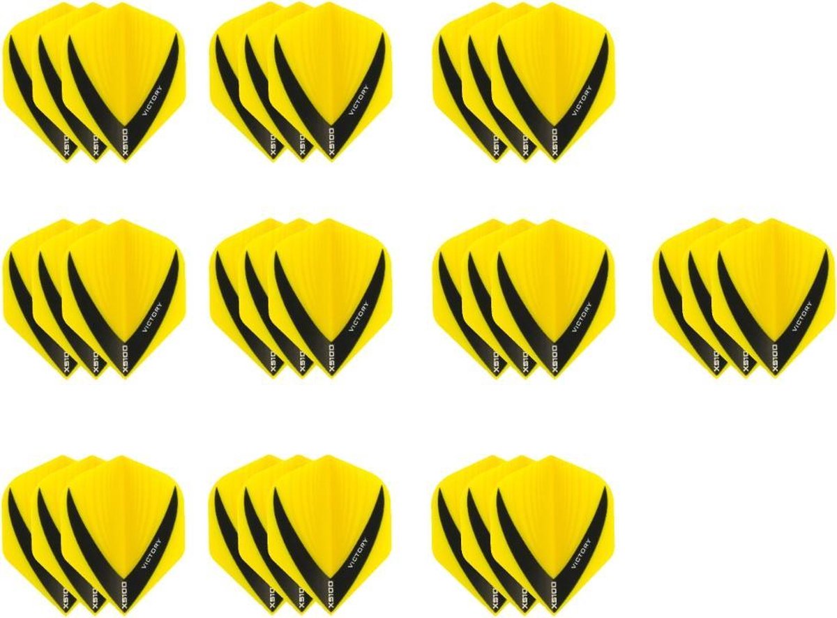 10 Sets (30 stuks) Stevige XS100 Vista - flights - Multipack - Geel