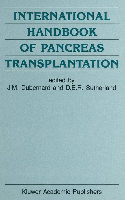 Medicine (R0) - International Handbook of Pancreas Transplan ... - cover